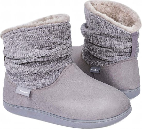 Pantoffels Dames - Sloffen - Maat 42/43 - Grijs - Anti-slip - Comfeet