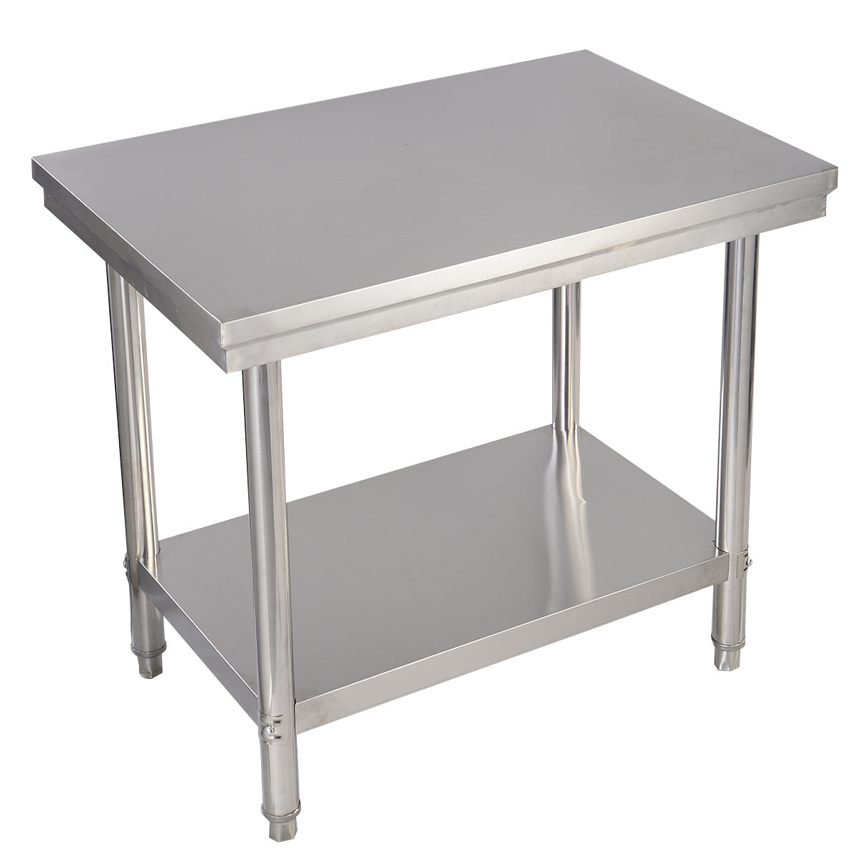 Coast roestvrijstalen keukentafel werktafel gastro -tafel met tussenliggende bord 92x61x90cm