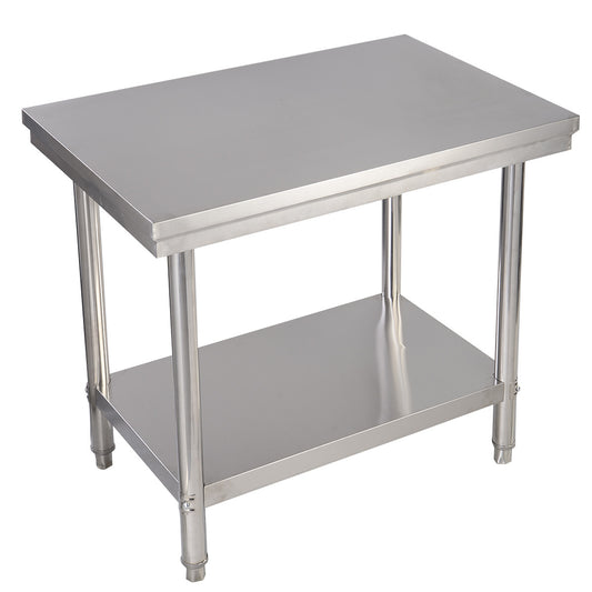 Coast roestvrijstalen keukentafel werktafel gastro -tafel met tussenliggende bord 92x61x90cm