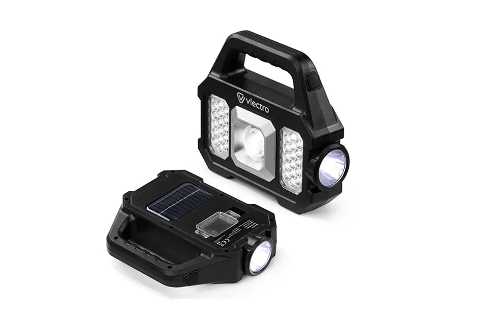 Vlectro Oplaadbare Zaklampen - 2 Stuks - Zonne-energie/USB-C - 500 lumen - IP44