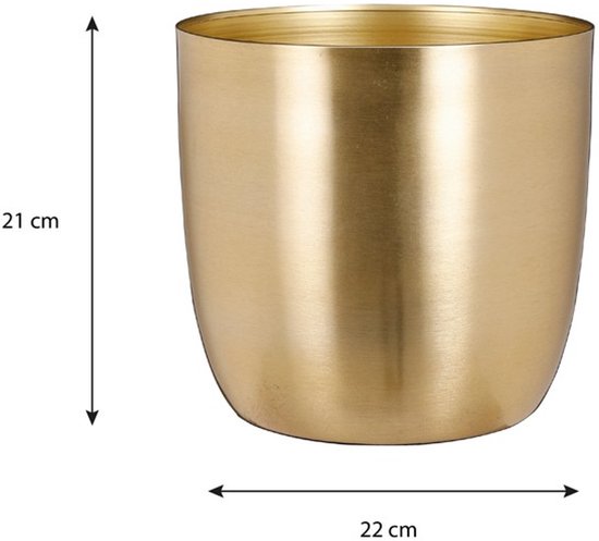 Mica Decorations Alano Bloempot - H21 x Ø22 cm - Metaal - Goud