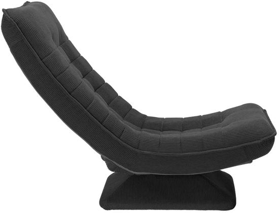 Juskys – Korsika Relaxfauteuil & Loungestoel – 58 x 85 x 100 cm – Voorzien Van 360 Graden Draaifunctie En 5-laagse Vulling – Voor Woonkamer En Gameroom – Grijs Corduroy