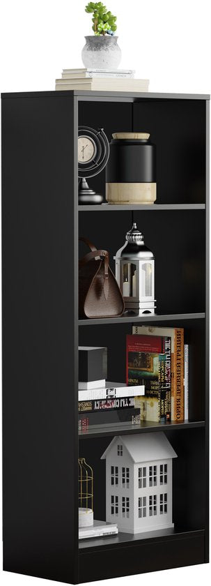 VDD – Vakkenkast – Vakkenkast Open – Wandkast – Vakkenkast Zwart - Boekenkast - Boekenkast zwart - Boeken kast - Wand kast - Vakken kast - 50x30x130 cm - Zwart