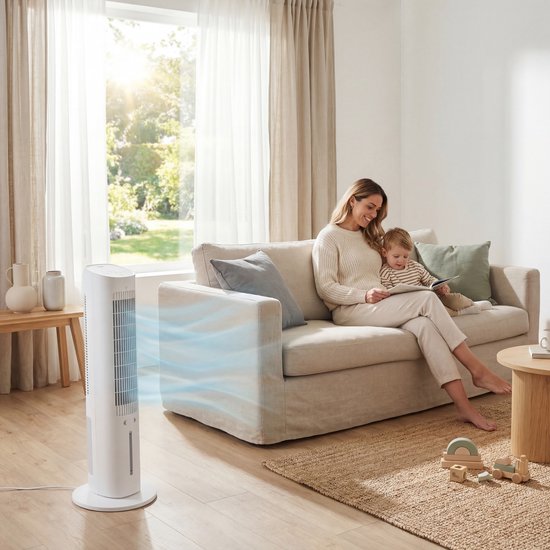 Tristar AT-5479 - Luchtkoeler - Aircooler - 3 Liter - 3 Snelheden - Timerfunctie - Oscillerend - Stil & Compact - Wit