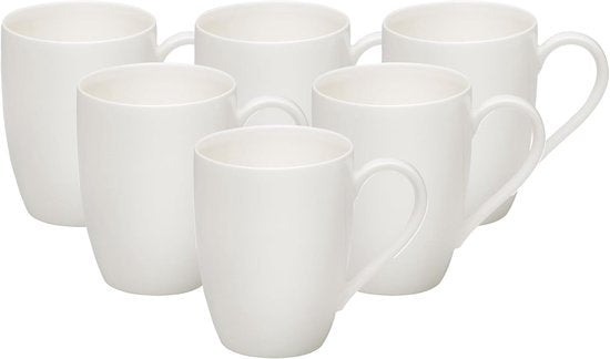 Villeroy & Boch - Vivo Basic - 6 Stuks - Basic White - 320 ml - Koffiemokken - Met Oor
