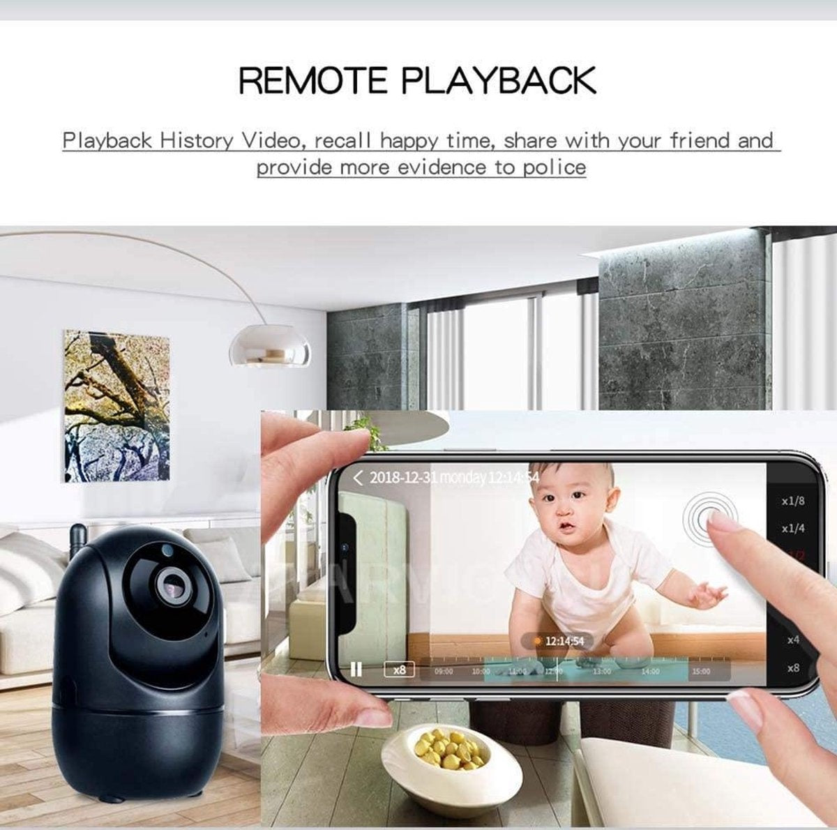 Fuegobird Beveiligingscamera  - Indoor Baby - 1080P  - Wit