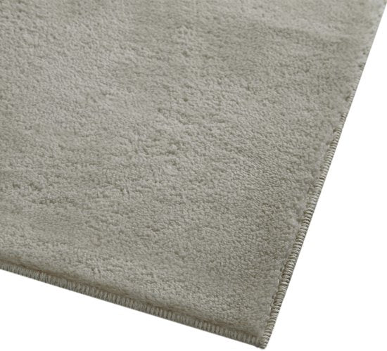 tectake® Kortpolig Vloerkleed - 160 x 230 cm - Zandkleur - Tapijt voor Woonkamer, Slaapkamer, Eetkamer - Onderhoudsvriendelijk en Wasbaar - Antislip Ondertapijt - Allergievriendelijk - Diverse maten en kleuren