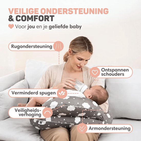 Vulpes Goods® BabyCare - Voedingskussen - Zwangerschapskussen incl. afneembare hoes - 3in1 - Uniek Design