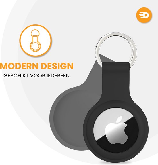 Drivv. AirTag Sleutelhanger - 2 stuks - AirTag Houder - Stevig Siliconen - Zwart