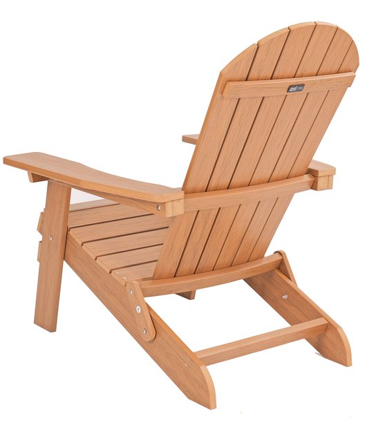 AXI Claire Adirondack Stoel Bruin – Kunststof loungestoel met armleuningen – Opklapbaar - Hoge rugleuning - Tuinstoel - 84,5 x 77 x 95,5 cm - Duurzaam & weerbestendig