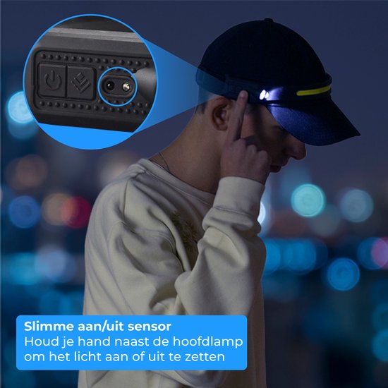 Nuvance - Hoofdlamp Led Oplaadbaar - Hoofdlampje - Usb Oplaadbaar - Breedstraler 230° met Bewegingssensor Koplamp - 350 Lumen - Verstelbaar