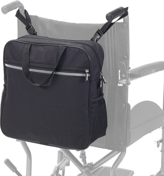 Alyze Rolstoeltas met reflectiestreep - Waterdicht -Ggrote opbergtas - Geschikt voor rolstoel, scootmobiel & rollator - zwart - Rrolstoelaccessoires