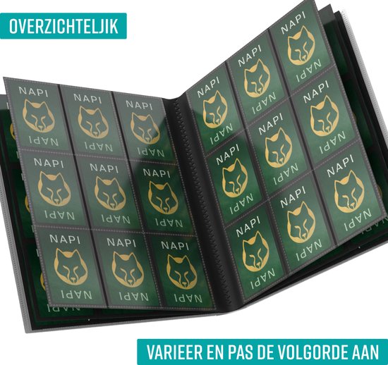 NAPI Verzamelmap 360 Kaarten - Pro Binder Map voor Kaarten - Trading Card Map - 9 Pocket - Premium Card Binder - 20 Pagina’s - A4 Formaat - Rood