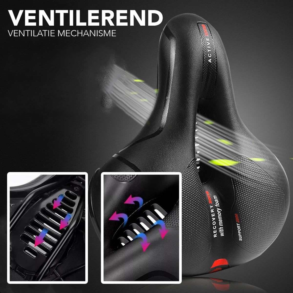Achaté Fietszadel - Unisex - Extra Comfortabel - Ventilerend - Incl. Zadelhoes en Installatiemateriaal