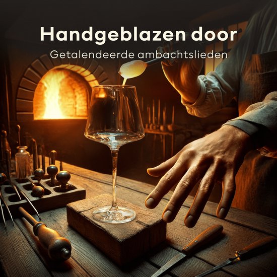 BarDeluxe® Wijnglazen Rode Wijn - Luxe Cadeau - Kristallen Wijnglas 640ml - Rode Wijnglazen Kristal - Handgemaakt - Perfect voor Bar of Diner