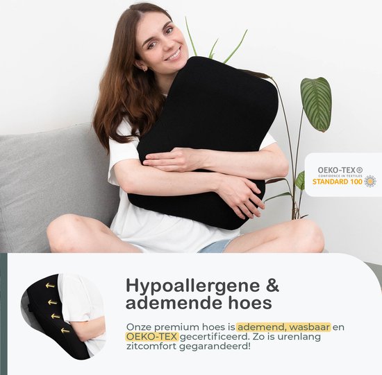COMFYCENTRE® Ergonomische Rugsteun XL Auto & Bureaustoel - Rugkussen Onderrug en Schouders - Lendensteun Auto - Rugsteunen - Traagschuim - Beter zitten