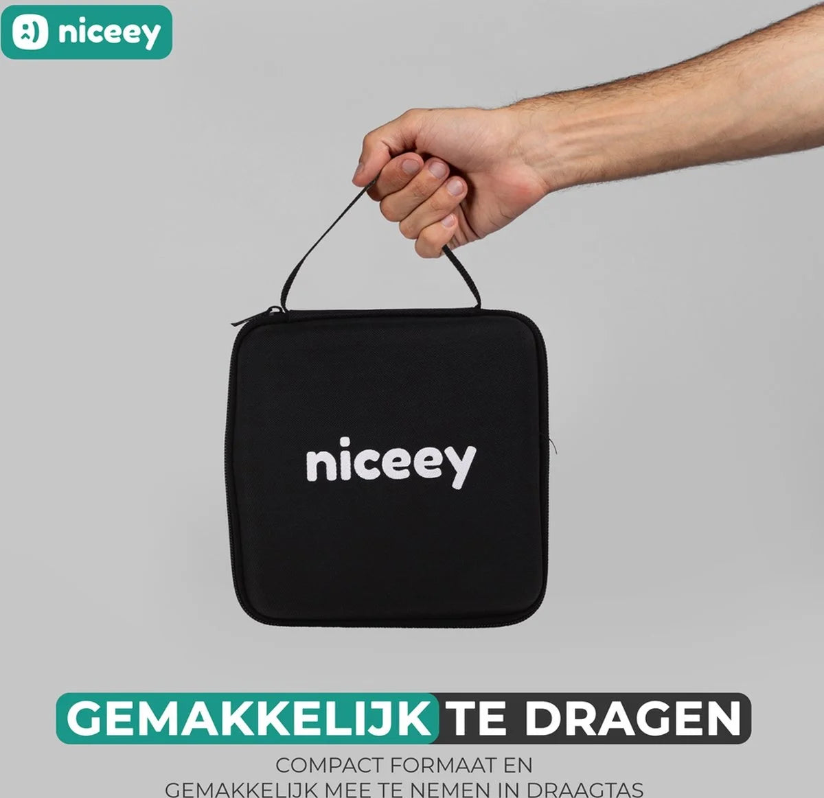 Niceey Massage Gun Mini - Krachtig - Draadloos - 5 Opzetstukken - Massage Apparaat - Massage Pistool - Sport en Relax Massage apparaat - Met Koffer - Zwart