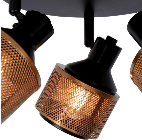 Lucide RAFA - Plafondspot (Plafondlamp) - Ø 35 cm - 3xE14 - Zwart