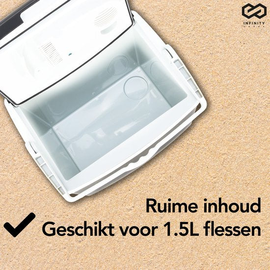 Infinity Goods - Elektrische Koelbox - 30L - Coolbox - 12V en 230V - Frigobox - Koelen en Verwarmen - Zwart