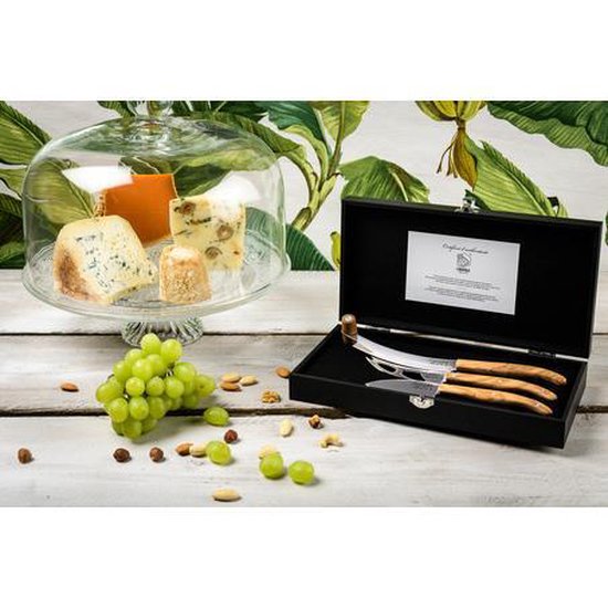 Laguiole Style de Vie Kaasmessenset Luxury Line - 3-delig - Olijfhout