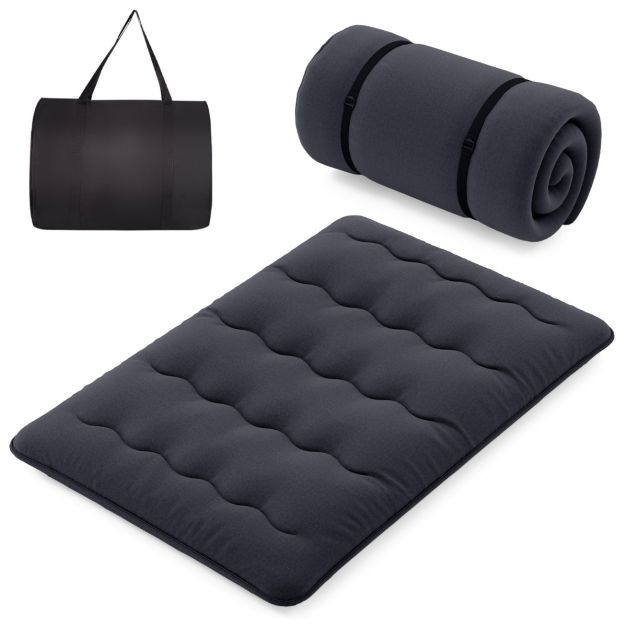 Coast Comfortabele Japanse Futonmatras Zwart – 140 x 200 cm – Met Wasbare Hoes en Draagtas