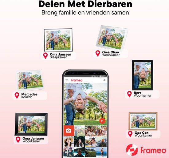 Denver - Digitaal Fotoframe XL - 15,6-inch - Full HD - Frameo App - WiFi - 16GB - IPS aanraakscherm - Zwart