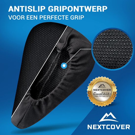 NEXTCOVER® NIEUW Universele gel zadelhoes fiets inclusief regenhoes [memory foam] - Zadelhoes waterdicht met meerlaagse vulling -Zadelhoes regen voor fietsstoeltje voor heren en dames - Slank