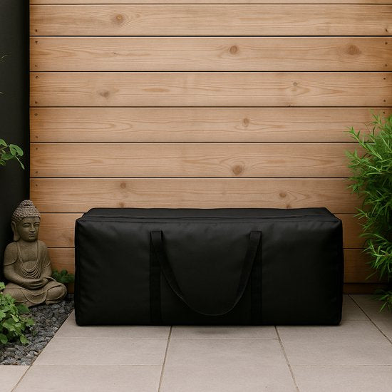 Kussentas voor Tuinkussens XXL - Tuinmeubelhoes - Opberghoes Tuinmeubels - Waterdichte Beschermhoes - Hoezen voor Tuinmeubelen - UV-bescherming - Weerbestendig - Zwart