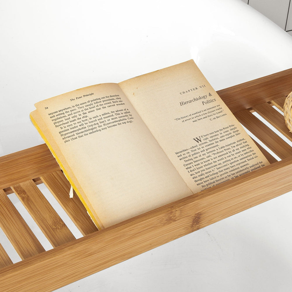 SoBuy Badplank van Bamboe – 80 cm – Massief Hout, Multifunctioneel voor Badkamer, Keuken of Woonkamer – Naturel