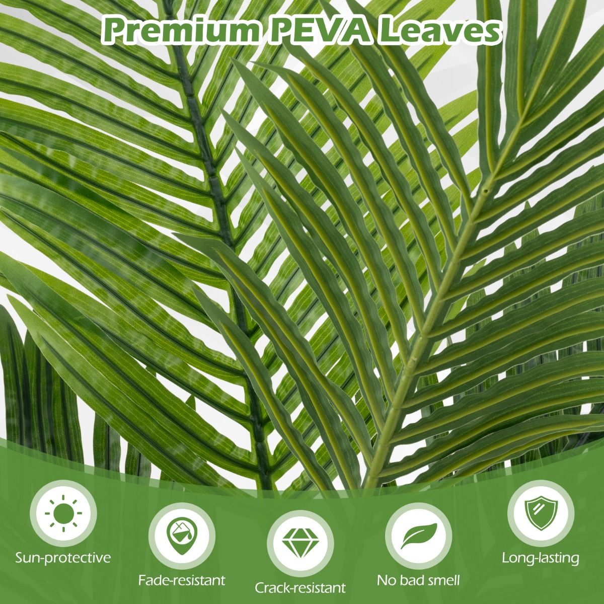 Coast Kunstmatige Areca Palm Set - 2 stuks - levensecht - onderhoudsvrij - groen - 90 cm