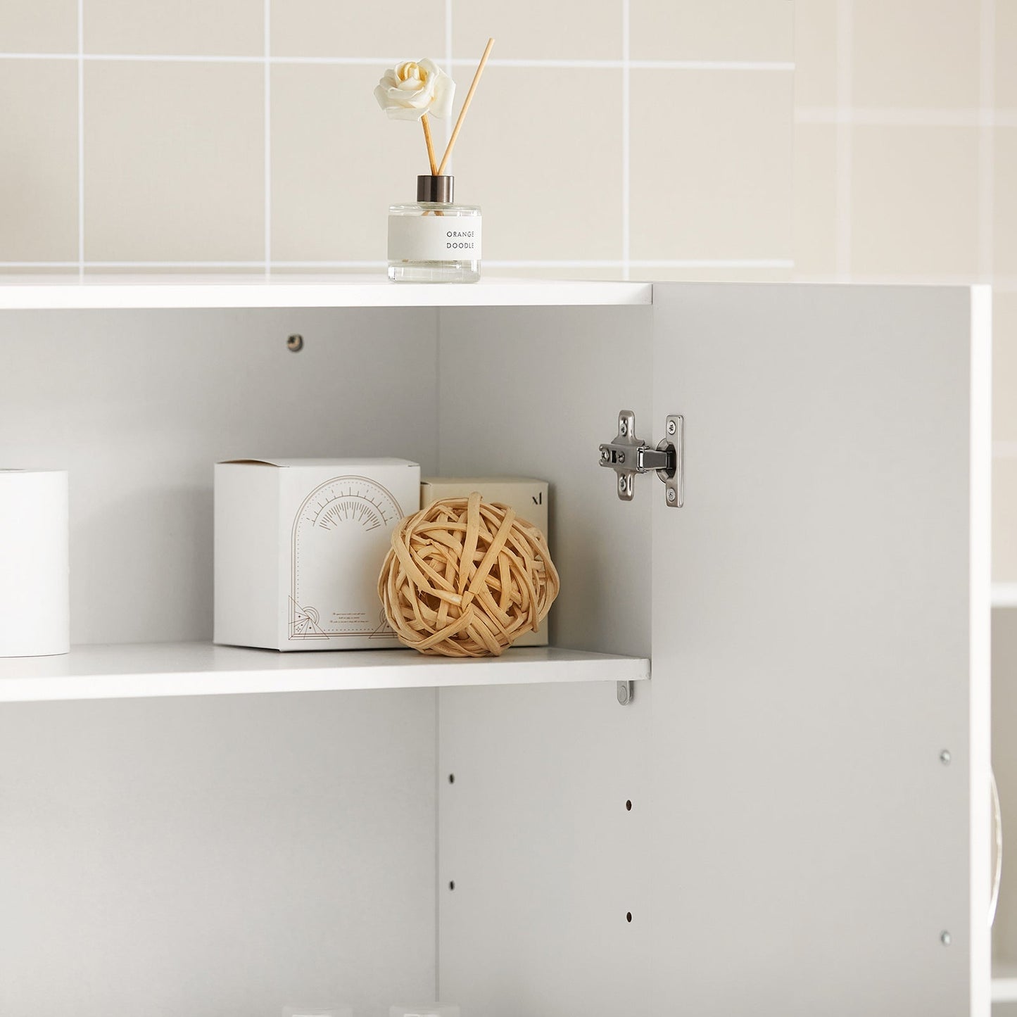 SoBuy Wandkast met 2 Deuren - 60x60x30 cm - Wit - Verstelbare Plank