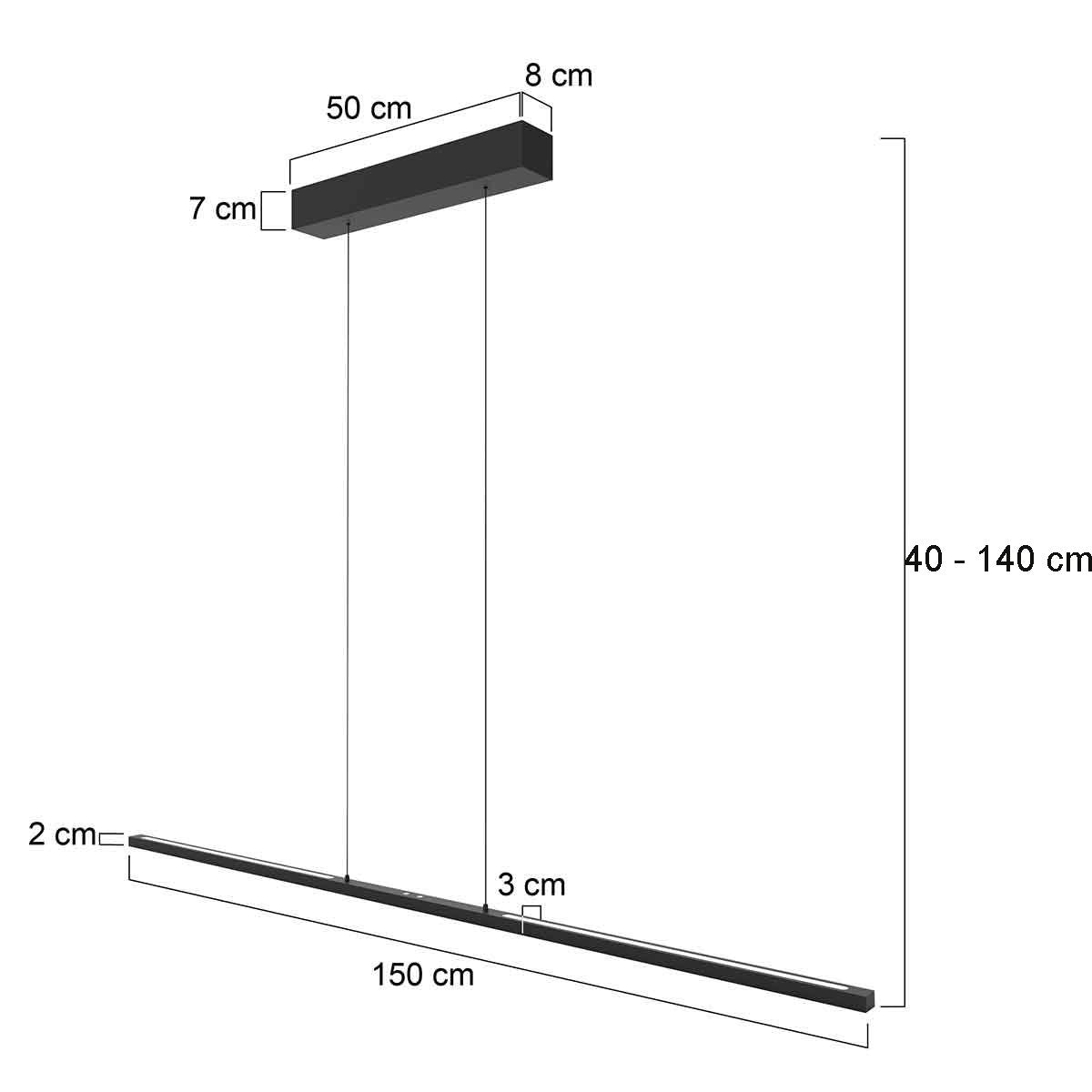 Steinhauer - hanglamp - Bande - zwart - metaal - design lamp - LED - 3995ZW