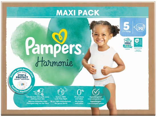 Pampers - Harmonie - Maat 5 - Mega Pack - 70 stuks - 11/16 KG