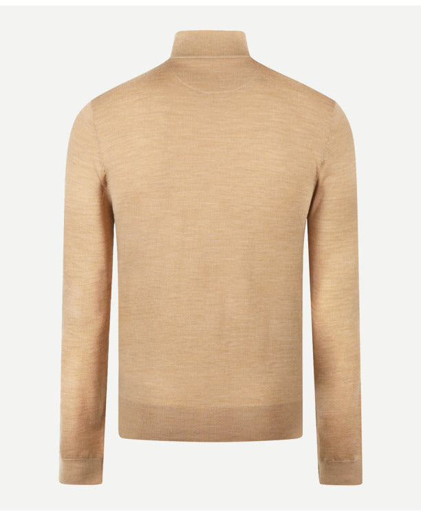 McGregor Fine Merino Zip Thru Cardigan - 100% Extra Fine Merinowol - Heren - Camel - Maat S