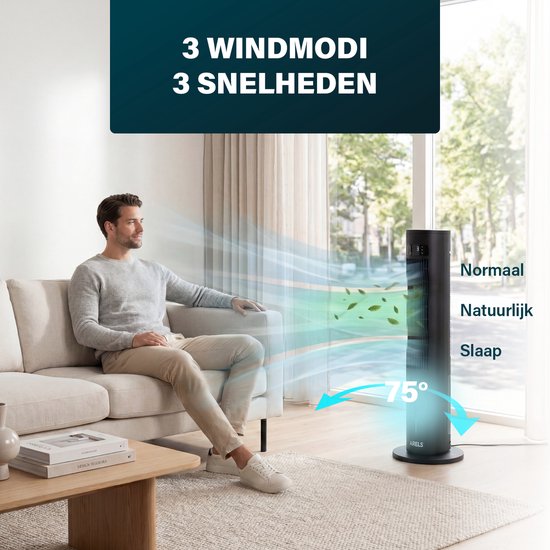 Princess Smart Aircooler – App & Afstandsbediening - Luchtkoeler – 3L Waterreservoir – 3 Standen Oscillerend – 60W – 358670 - Zwart