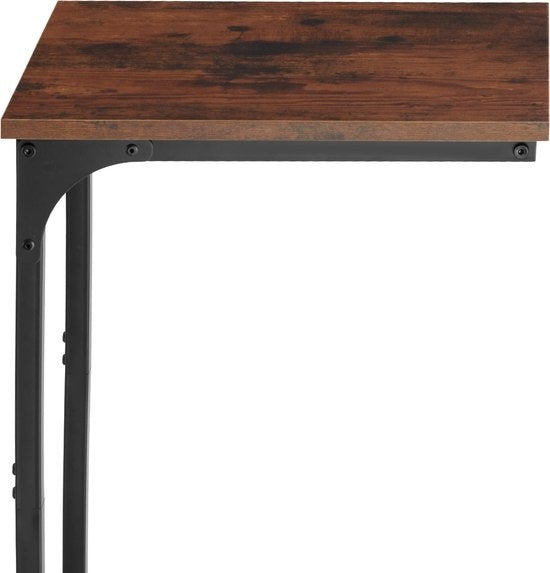 tectake® - Bijzettafel Erie - industrieel - donkerbruin - 40x30x63 cm - 404455