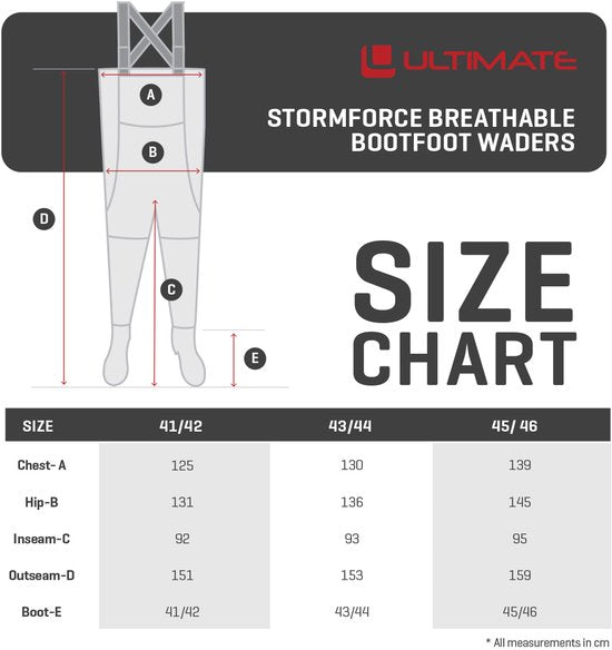 Ultimate Stormforce Ademend Lieslaarzen Waadpak 45/46 - Waadpak