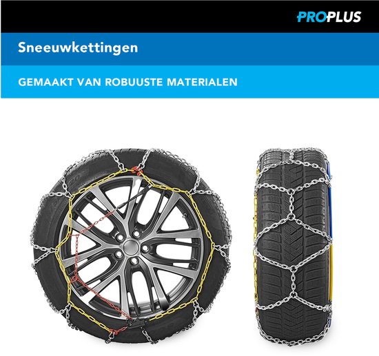 ProPlus Sneeuwkettingen - KNR255 - 16 mm stalen schakels - Önorm Keurmerk - Veiligheid - Banden - Snelle en Eenvoudige Installatie - Voor verschillende bandenmaten - Inclusief reparatieschakels en koffer - Set van 2 - 4x4 voertuig - Minivan SUV/MPV