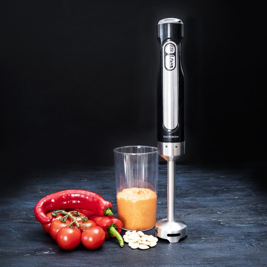 Gastronoma Staafmixer set - Snoerloos en oplaadbaar - 100W - Hakmolen Garde en Maatbeker - 18210002 - Zwart RVS