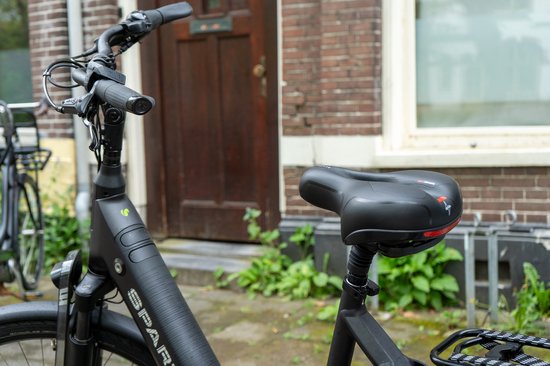 Voltano Fietszadel Met Gelpads - Zwart/Rood - Uitsparing - Zadelvering - Unisex - Inclusief Zadelstrop