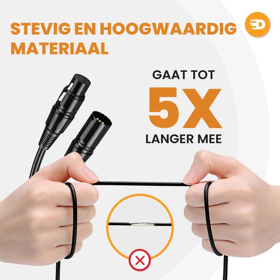 Drivv. Premium XLR Kabel - Microfoon kabel - Mannelijk naar Vrouwelijk 3 pin - 3 Meter
