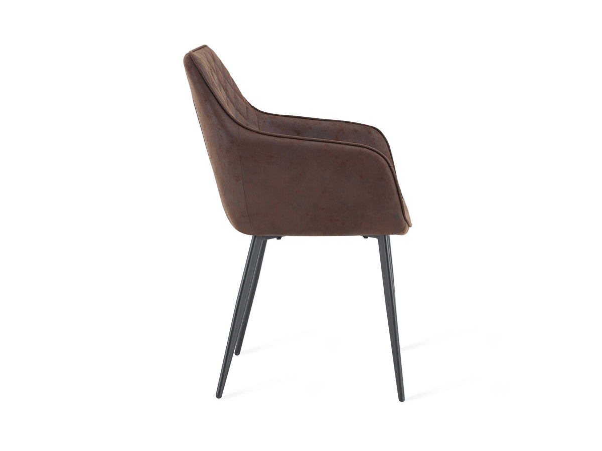Multifurn Eetkamerstoel Elin - Set van 2 - Bruin microleder
