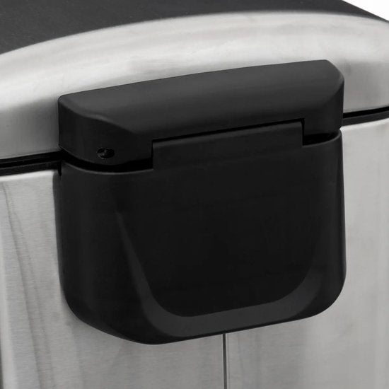 5Five Prullenbak/pedaalemmer Ariane - zilver - rvs metaal - 30 liter - 42 x 25 x 62 cm - keuken
