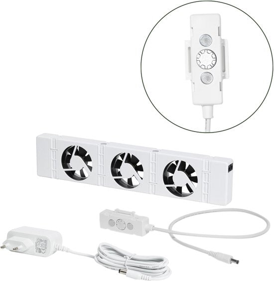 SpeedComfort Radiator Ventilator Mono Set - Energiezuinig – 2x Sneller Warm - Tot 22% energiebesparing – Simpel te plaatsen – Fluisterstil - Nederlands product - Wit