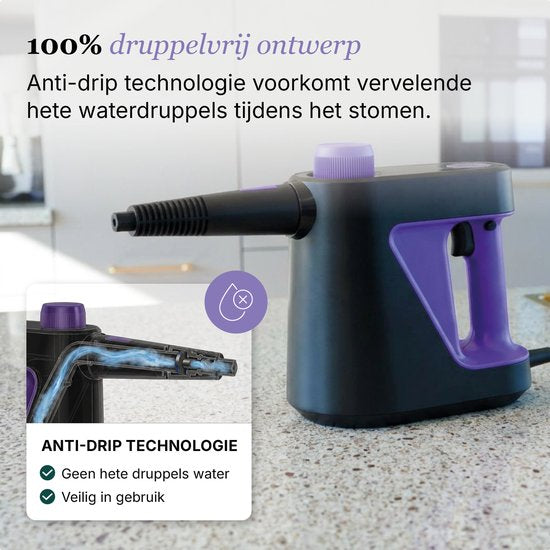 Motionflow 11-Delige Handstoomreiniger PRO - Krachtige 1000W 3,5 bar Stoomreiniger - Reinigingsmachine voor Badkamer, Bank en Vloer - Steam Cleaner Vlekkenreiniger - 3 Meter Stroomkabel
