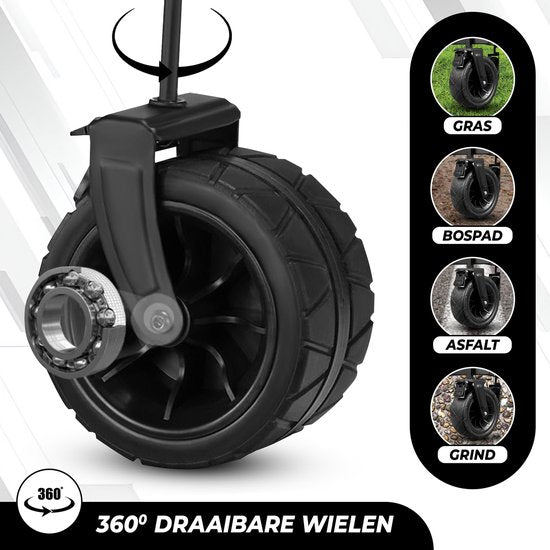 Outbee Bolderkar - Bolderkar Opvouwbaar - Bolderwagen - 120Liter Inhoud - Met Wielslot- 120kg Draagvermogen - Zwart