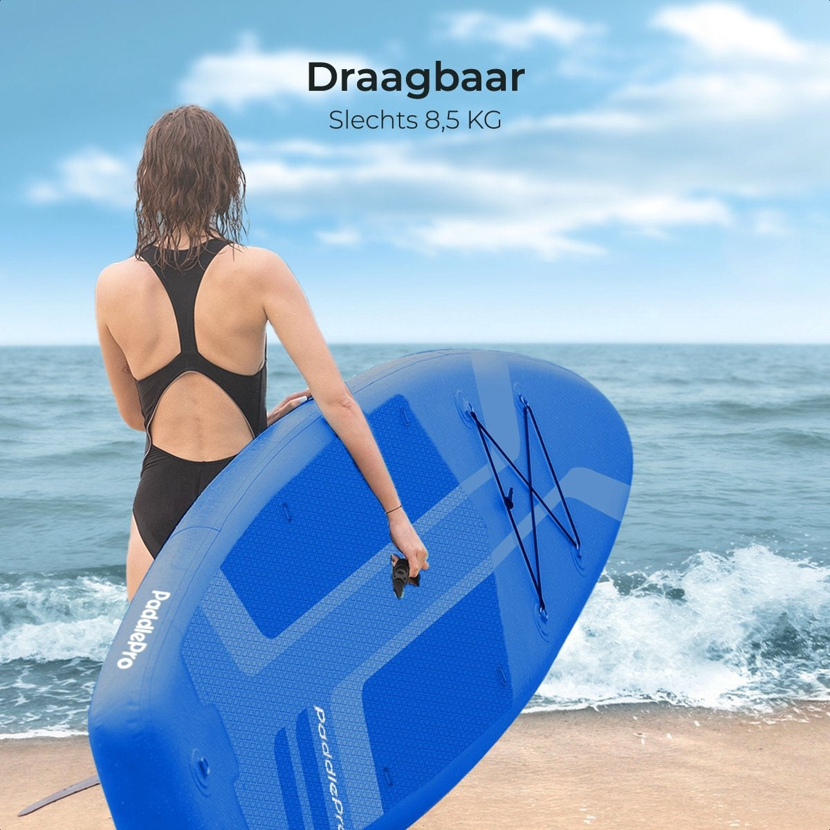 LifeGoods SUP Board - Luxe Set - met Zitje - Opblaasbaar Paddle Board - Max. 135KG - 320x81cm - Blauw
