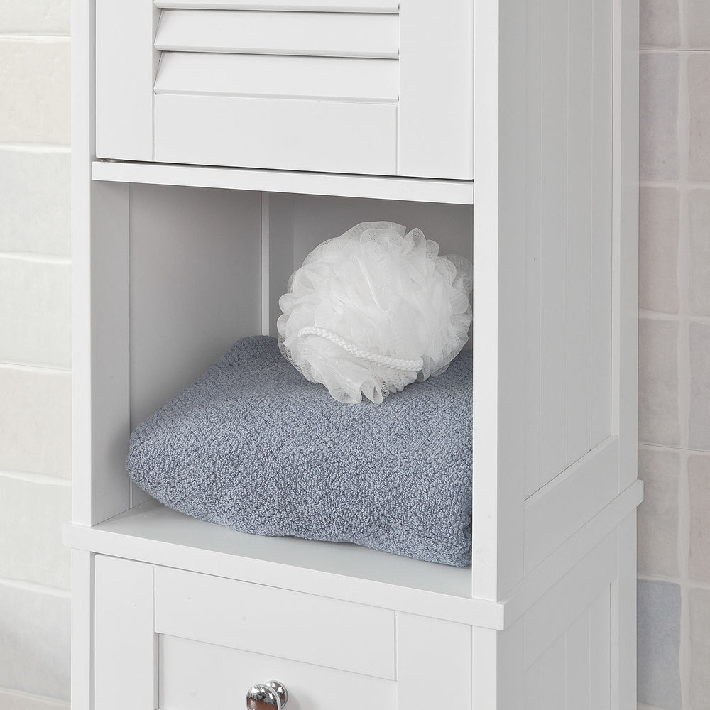 SoBuy FRG236-DG Hoge Badkamerkast - Met Lades - Zwart - Hout - 32x30x170cm