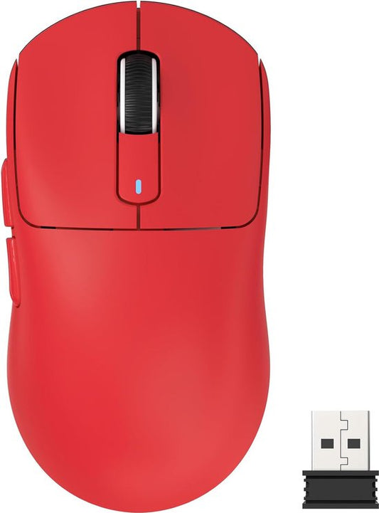 ATTACK SHARK Draadloze Gaming Muis - Bedraad/2.4G/BT5.4 - Lichtgewicht 49G - PAW3395 - 26000DPI - Rood