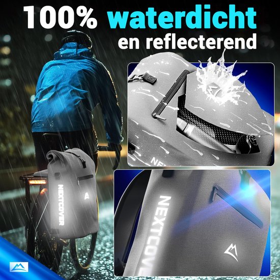 Nextcover 3in1 Fietstas - waterdichte rugzak en schoudertas 25L - PVC vrij